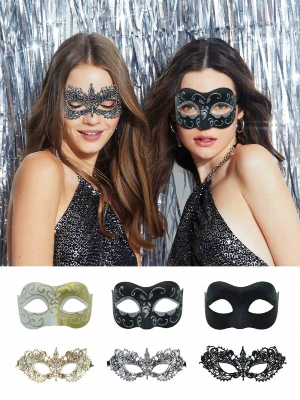 Set de 2 mascarillas de moda de polipropileno (PP) con estampado sexy para fiestas, adecuadas para mascaradas, carnavales, Halloween en todas las estaciones