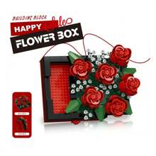 Flower Box Micro-Particle Assembled Building Block Toys DIY Creative Holiday Gifts, Decoration For Desk, Valentine's Day, Mother's Day - Multicolor - View 14
