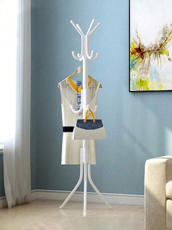 1 pieza Perchero de ropa simplificado - Perchero de pie de hierro - Perchero moderno y minimalista con ganchos de perchero reforzados, decoración de festival, decoración de habitación, decoración del hogar, decoración de dormitorio para colgar vestidos, pantalones, zapatos, jeans y botas.