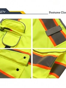 Sanitation Workers, Traffic Reflective Vests, Drivers, Night Light Cycling, Security Patrols, Garden Greening, Leadership Work Clothes, Adjustable Size Reflective Vests, Vests, Vests, Vests, Safety Suits - Yellow - View 5