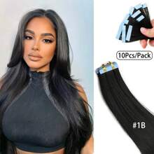 10 piezas de extensiones de cabello postizas para mujeres, 24 pulgadas de cabello sintético Kanekalon liso, no se destiñen, sin costuras e invisibles para todo tipo de cabello, 10 piezas/paquete, 35g