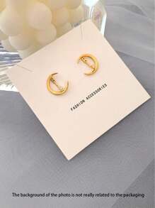 Andkiss 方晶鋯石裝飾耳夾 - 金黃色 - 查看 4