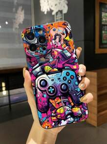 1 pieza Funda protectora antichoque para teléfono móvil con diseño de mando de videojuegos compatible con Apple, /Galaxy, Infinix, Redmi, OPPO, VIVO, Realme