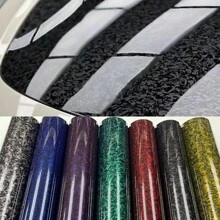 1 pieza Pegatina de vinilo rojo láser para coche, fácil de cortar y aplicar, decoración de coche, película de envoltura de fibra de carbono de colores múltiples disponible - Unitalla - Ver 6