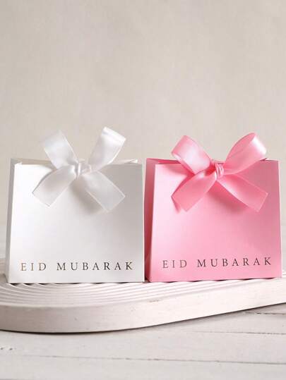 Bộ 10 hộp quà Eid Mubarak trang nhã, màu sắc gồm xanh đậm, đen cổ điển và hồng, được trang trí bằng ruy băng duyên dáng, kích thước: 11.5 * 10 * 4.5cm - Hoàn hảo để trưng bày kẹo, sô cô la và các vật phẩm nhỏ một cách trang nhã trong các dịp lễ hội.