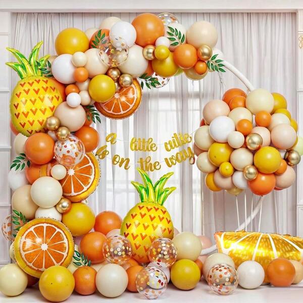 6 piezas de Globos de Frutas Gigantes para Decoraciones, Globos para Decoraciones de Fiesta de Cumpleaños (Piña, Fresa, Naranja, Sandía, Limón)
