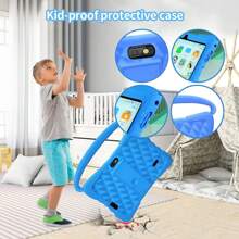 "7-Inch Children's Tablet With  Silicone Case & Whimsical Hanging Strap – The Perfect Blend Of Protection And Fun!" - Blue - View 3