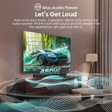 Soundbar 6-Speaker Surround System 480W Total Output Power Wireless Subwoofer Rear Surround Speakers Dolby Digital Plus DTS Virtual:X EzPlay Bluetooth - 3.1Ch-DolbyDigital&DTSVirtual:X - View 5