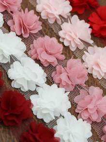 56pcs/Pack Chiffon Flower Decorations, For Headpiece, Clothing, Wedding, DIY Crafts - Multicolor - View 5