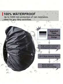 Áo mưa chống thấm nước cho ba lô leo núi và đi bộ đường dài ngoài trời - Bảo vệ ba lô của bạn khỏi mưa và hơi ẩm 35L - Nhiều màu - Xem 5