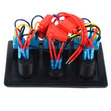 HYYKJ-US LED Switching Panel Car Boat Double Switch 6-Speed Switchboard Voltmeter 12V-24V - 1 - View 5