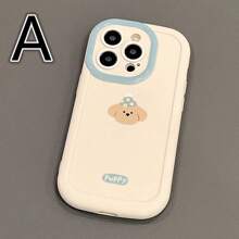A Bear,Skin-Feel,Matching Phone Charms Phone Case Compatible With IPhone16/7/8/11/12/13/14/15/X/XR/Xs/Plus/Pro/Pro Max/SE2 Waterproof Shockproof Anti-Fall Scratch Resistant - antique white[0] - View 28