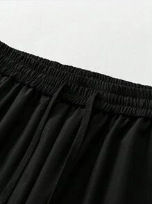 Men's Spring Summer Fall Straight Leg Multi-Pocket Cargo Pants Comfortable Breathable Drawstring Overalls Hiking Windproof Jogger Pants(XS-XL) - Black - View 5