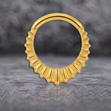 1pc 316 Stainless Steel Septum Rings Clickers Nose Rings Cartilage Hoop Segment Piercing Jewelry For Women - Water Drop - View 5