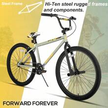 HILAND Redeem2.0 24 26 Pouces Vélo BMX Freestyle pour 8+ Ans Ado & Adulte, Vélo BMX Mono Vitesse avec 2 Pegs & V-Brake Arrière, Débutant à Confirmé, Rayons Multiples (Bleu/Gris Vert/Arc-en-ciel)