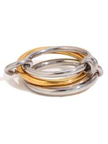 1pc Minimalist Stainless Steel Stackable Ring, Fashionable, Unique Personalized Titanium Steel Ring - Multicolor - View 6
