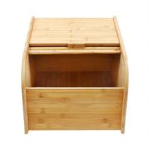 CNCEST Bamboo Rice Storage Container 33.07 Lbs Wood Rice Storage Box With Measuring Cup Cereal Storage Containers Rice Storage Container With Sliding Lid For Grain Cereal Soybean Corn