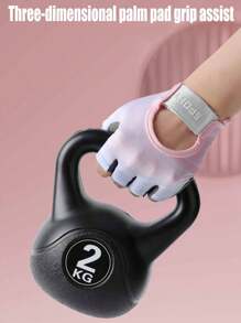 1 Par de Luvas Fitness Respiráveis para Mulheres, Adequadas para Levantamento de Peso, Academia, Ciclismo, Exercício, Treino e Treinamento, com Excelente Aderência e Proteção Acolchoada na Palma, Respirável e Ultraleve - Rosa chiclete - Visão 7