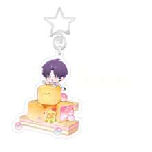 Love And Deepspace Sylus Qin Che Cosplay Key Chain Acrylic Keychains Backpack Q Cake Dessert Series Rafayel Pendant - Silver - View 4