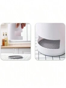1pc Multifunction Round Multi-Grid Toothbrush Storage Box, Toothpaste Storage Rack For Bathroom Home Bathroom Decor Fall Decor Back To School - Multicolor - View 6