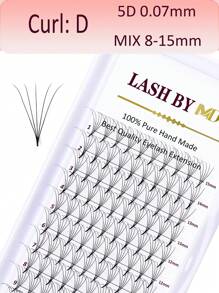 120/240 sợi mi giả nối sẵn, độ cong 3D/5D/10D, độ cong C/D, độ dày 0.07mm, khay hỗn hợp, mi giả nối sẵn 8-15mm, mi dài vừa, mi giả nối sẵn mềm mại, chất lượng chuyên nghiệp - D - Xem 10