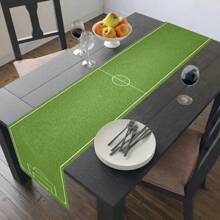 Football Field Linen Table Runners Kitchen Table Decor Farmhouse Washable Dining Table Runners Holiday Party Wedding Decorations Ball Game Party 33X210cm