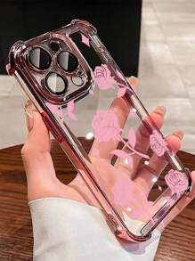 1个全新玫瑰金电镀气囊防摔/加厚透明TPU保护壳，兼容苹果17 Pro Max/16 Pro Max/16 Pro/16/13 Pro Max/12 Pro Max/11/15 Pro Max/14 Pro Max/三星Galaxy SAM/荣耀/Note 13 Pro/S23 Ultra/S24 Ultra，国际版，非国内版 - 粉色 - 查看 2