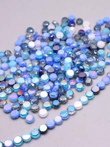 Mixed Color 30pcs 8mm/Bag Flat Round Faceted Glass Beads AB Color Disc-Shaped Glass Loose Beads For Jewelry Making DIY Bracelet Earring