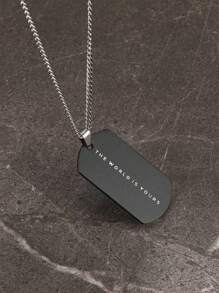 Collar con colgante de placa militar de acero inoxidable para hombres, personalizado con nombre y texto, regalo para hombres y parejas