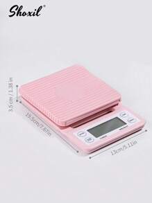 shoxil 1pc Pink Coffee Scale With Timer, LCD Backlight Display, High Accuracy Kitchen Food Scale With Tare Function, 6.6LB/3KG Max Load, 0.1g Precision Sensor (Batteries Not Included)