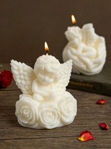 1 件天使蜡烛硅胶模具、睡眠天使蜡烛模具、玫瑰天使、肥皂石膏树脂铸造模具、家居装饰艺术礼品 - Angel - 查看 4