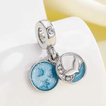 1 件迷人海洋系列珍珠吊坠，蓝色贝壳、海星和螃蟹吊坠，螃蟹、鱼尾、贝壳吊坠，适合 DIY 手链和项链首饰制作 - 彩色 - 查看 10