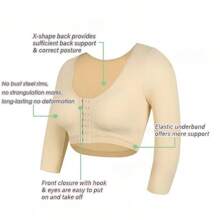S-5XL Big Size Arm Shaper For Women Post Surgery Push Up Bra Compression Long Sleeves Corset Corrector Front Closure Seamless Shapewear Womenswear Comfort