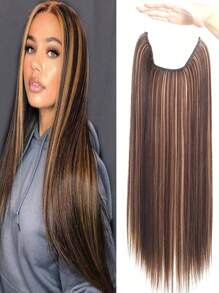 22 Inch Women's Everyday Straight Hair Extensions Fish Line Style Hair Extension Piece, Multiple Colours To Choose From, Easy To Use, Suitable For Parties, Raves - Multicolor - View 11