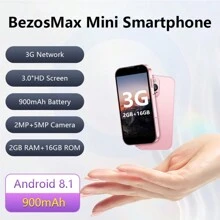 1PCS - 3G Mini Smartphone, 3G Network, 3-Inch Screen, Wifi & GPS, 2GB+16GB, Android System, Dual Cards Slot, , Mini Phone, Gifts. Black \ Pink \ Blue. With Phone Case.  Halloween Gift Christmas Present. - màu đen - Xem 2