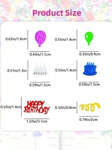 1200 pezzi Coriandoli colorati per compleanno, coriandoli a forma di palloncini e torte, coriandoli metallici, decorazioni da tavolo, decorazioni per feste di compleanno, fai da te, accessori per le decorazioni della festa, accessori per foto