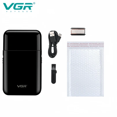  VGR 便携式电动剃须刀，男士无绳往复式剃须刀，V-390 黑色，无盒