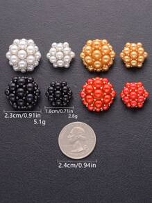 5pcs/Set Elegant Metal Pearl Dome Buttons, Suitable For Furs, Suits, Uniforms, Jackets, Decorative Accessories, Handbags, Gift Boxes, Flower Bouquets, Jewelry DIY
