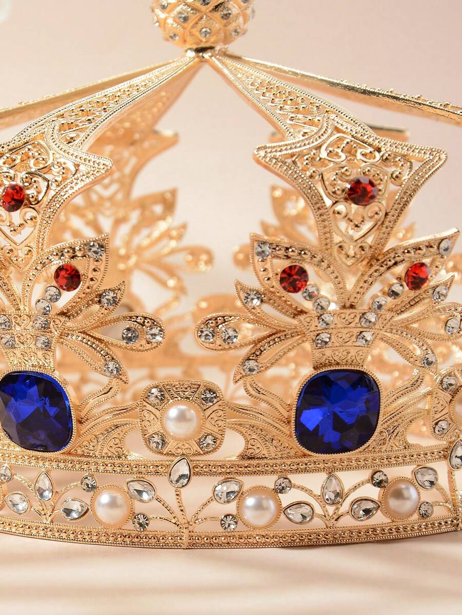 1pc Iris Flower Crown Design Zinc Alloy New Wedding Bridal Tiara, Birthday And Adult Gift Accessories, All-Season