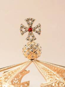 1pc Iris Flower Crown Design Zinc Alloy New Wedding Bridal Tiara, Birthday And Adult Gift Accessories, All-Season