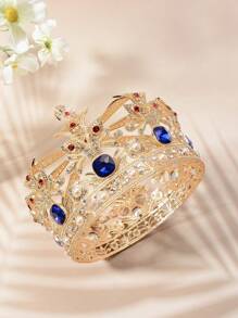 1pc Iris Flower Crown Design Zinc Alloy New Wedding Bridal Tiara, Birthday And Adult Gift Accessories, All-Season