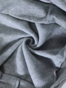 Sudadera Con Capucha Y CordóN Con Estampado De Letra Para Tallas Grandes Mujer - Gris - Ver 7