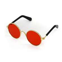 1 Stück süße retro runde Spiegelsonnenbrille, geeignet als Foto Requisite für kleine Hunde/Katzen, Haustierkatzen/Hunde Sonnenbrille, Teddy personalisierter lustiger Kopfschmuck Haustierzubehör