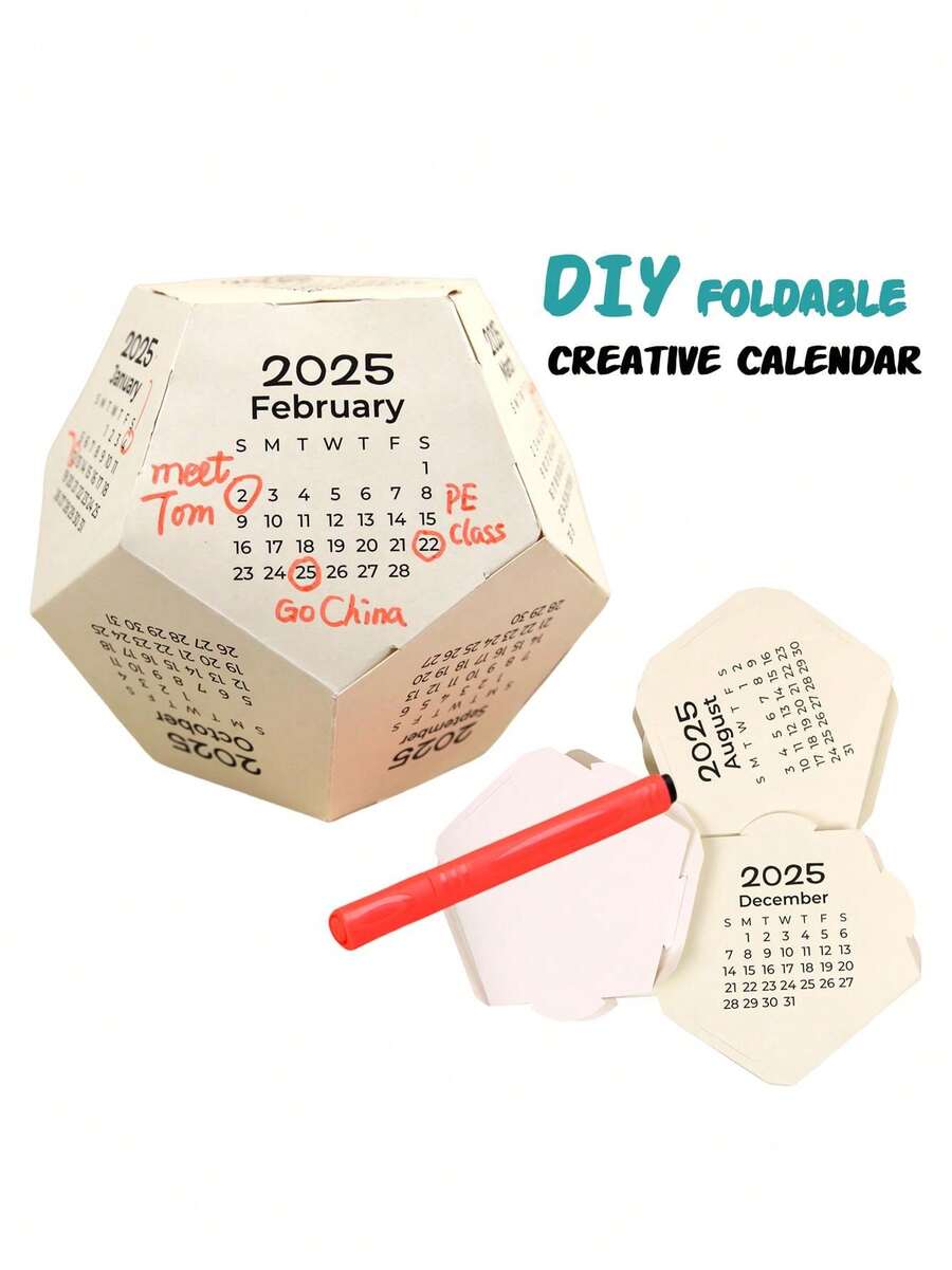 RIMEMO DIY 2025 Paper Folding Desk Calendar, Personal Desk Calendar DIY ...