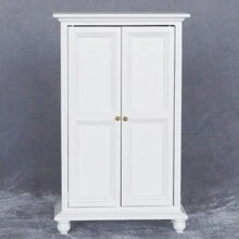 1 件套娃娃屋装饰卧室套装、木制玩具床、床头柜、1:12 复古衣柜、迷你梳妆台、迷你家具玩具套装、生日/圣诞礼物 - 彩色 - 查看 7