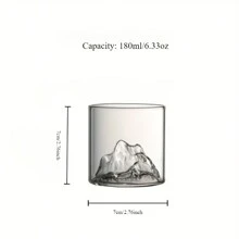 4 pièces Tasse à whisky inspirée de la montagne, en verre borosilicaté transparent durable et facile à nettoyer, sans assemblage requis