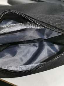 Mini Letter Strap Square Bag, Shoulder Bag For School - Black - View 7