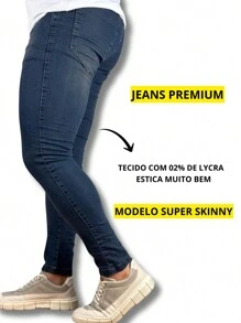 Premium Super Skinny Basic Jeans 01 - 巧克力棕 - 查看 2
