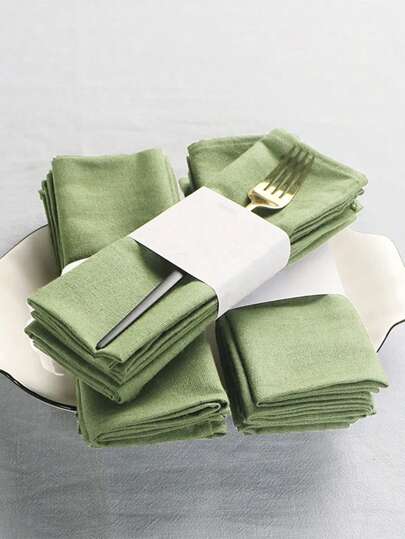 2/6/12pcs Solid Color Soft Absorbent Washable Reusable Table Napkins, Suitable For Restaurant, Kitchen, Wedding, Party Table Decorations