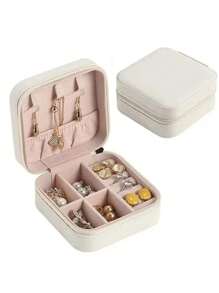 Portable Jewelry Box, Women's Small Jewelry Box, Minimalist Home Jewelry Storage Box, Travel Storage Box, Exquisite Mini Travel Jewelry Storage Box, Zipper Jewelry Box, Can Store Earrings, Rings, Necklaces, Bracelets, Portable Cosmetic Bag, Cute Cosmetic Bag, Back To School Essential, Unforgettable Holiday Gift, Easter Gift, Bridesmaid Gift, Summer Travel Essential, Travel Accessories, Travel Essentials, Double-Layer Portable Mini Display Storage Box, Cruise Travel Essential Make Up Bag - Multicolor - View 13